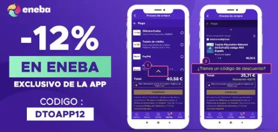 Cupón Eneba: 12% Off desde la app