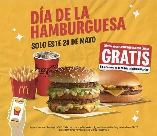 Hamburguesa con queso GRATIS al comprar un McTrío en el Día de la Hamburguesa McDonald's (solo 28 de mayo)