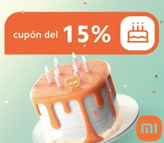 15% de descuento en cualquier producto con cupón Xiaomi de cumpleaños