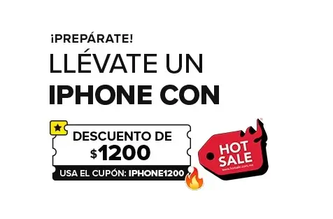 Código de $1,200 de descuento en iPhones participantes para el Hot Sale 2023 Mercado Libre