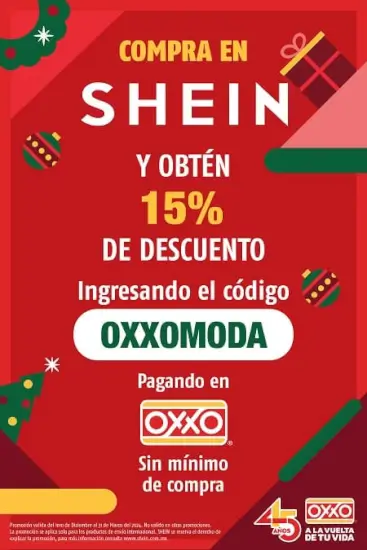 Código del 15% de descuento al comprar en SHEIN con pago en OXXO