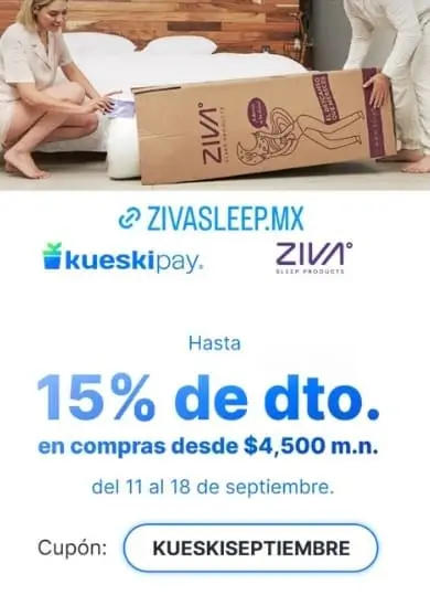 Código del 15% de descuento en ZIVA al pagar con Kueski Pay Código del 15% de descuento en ZIVA al pagar con Kueski Pay