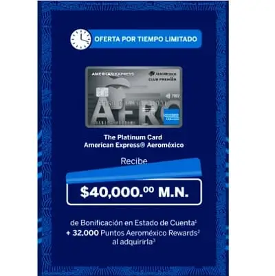 $40,000 de bonificación con The Platinum Card American Express Aeroméxico