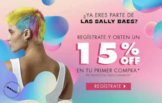 Promoción Sally Beauty: 15% OFF en tu primera compra al registrarte en su newsletter