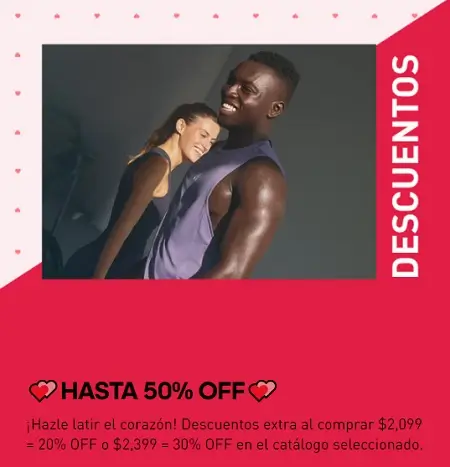 San Valentín Adidas: Hasta 50% OFF + 20% OFF al comprar $2,099 o 30% OFF comprando $2,399