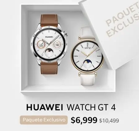 Paquete Exclusivo de 2 Huawei Watch GT 4 a solo $6,999