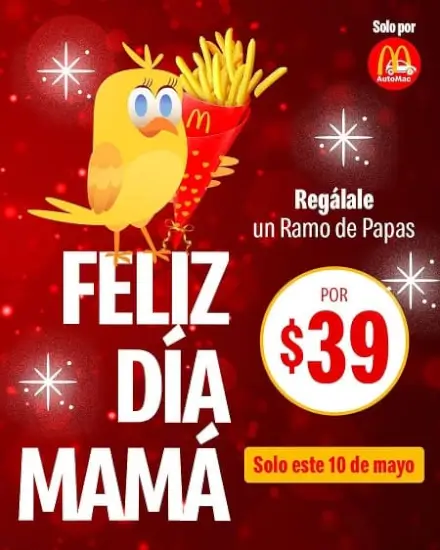 ¡SOLO HOY! Ramo de papas para el Día de las Madres en McDonald’s a $39