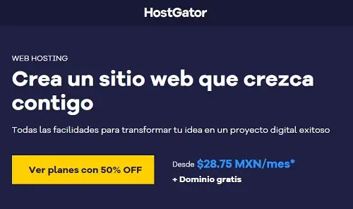 60% OFF + dominio gratis en todos sus planes de Hosting en Hostgator