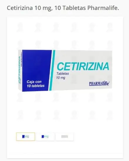 Cetirizina 10 mg 10 Tabletas Pharmalife a $30 en Farmacias Guadalajara