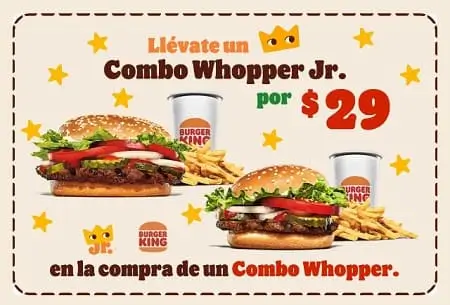 Combo Whopper Jr. a $29 por el Día del Niño Burger en King