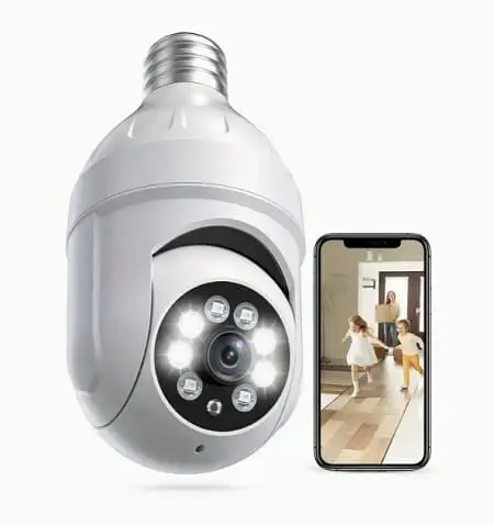 Cámara de vigilancia con bombilla de luz a $435 en Temu