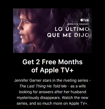 Promoción 2 meses GRATIS de Apple TV+