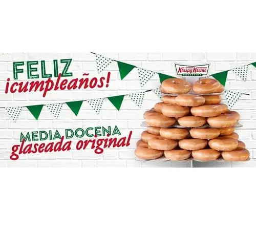 Regístrate y recibe media docena de donas gratis en tu cumpleaños con Krispy Kreme