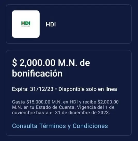 $2,000 de bonificación en HDI Seguros al pagar con Amex