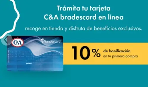 10% de bonificación en tu primera compra con C&A Bradescard (sin anualidad)