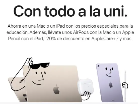 Promoción Apple Back To School: Llévate GRATIS unos AirPods con la Mac o un Apple Pencil con el iPad
