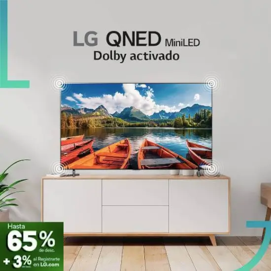 Hasta 65% OFF en pantallas + 3% adicional con cupón LG