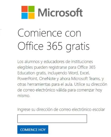 Microsoft Office 365 GRATIS para docentes y alumnos con correos institucionales