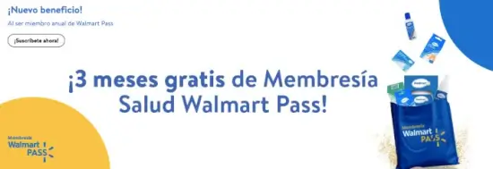 3 meses gratis de la membresía Salud al contratar de forma anual Walmart Pass