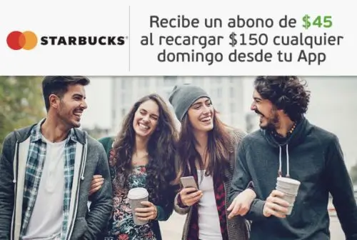 Recibe $45 de saldo Starbucks Rewards recargando con tu Tarjeta de crédito Falabella