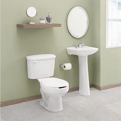 Taza de baño + tanque + lavabo y pedestal a $1,997 en las liquidaciones Home Depot