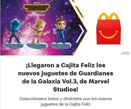 Figuras de Guardianes de la Galaxia 3 GRATIS al comprar Cajita Feliz en McDonald’s