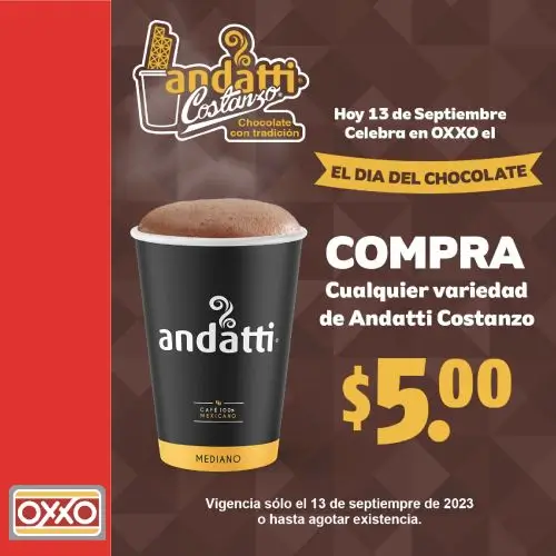 Día del chocolate OXXO: cualquier variedad de Andatti Costanzo a $5 pesos