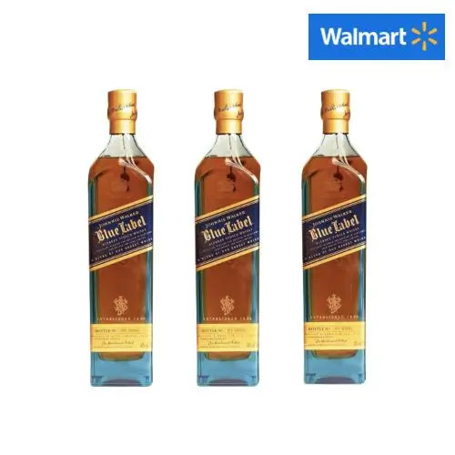 Paquete de 3 Whisky Johnnie Walker Blend Blue Label 750 ml con descuento en Walmart
