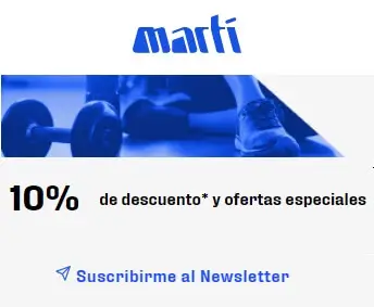 Oferta Martí: 10% de descuento al suscribirte a su newsletter