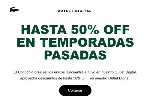 Hasta 50% de descuento + 10% Off extra con cupón en el Outlet Digital Lacoste