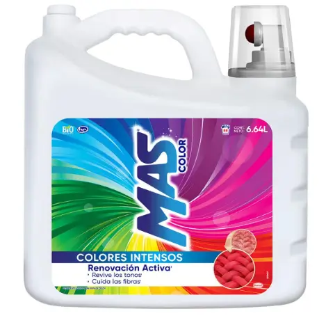Detergente Líquido MAS Color - Colores Intensos 6.64L por $171 en Amazon