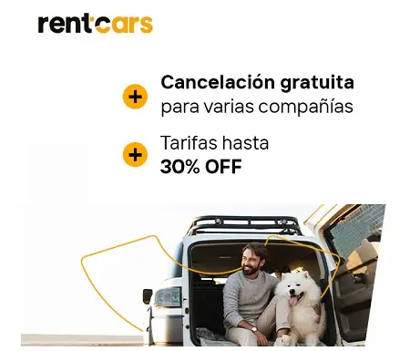 Hasta 30% de descuento + cancelación GRATIS en Rentcars