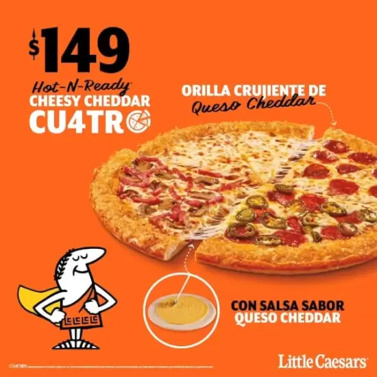 Nueva Cheesy Cheddar Cu4tro a solo $149 con esta promoción Little Caesars