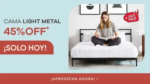 ¡Solo HOY! Cama Light Metal con 45% de descuento en las ofertas del Hot Sale NOOZ