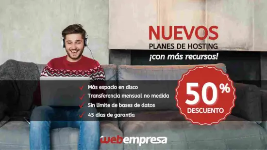 Promoción Webempresa: Hasta 50% OFF en planes de hosting
