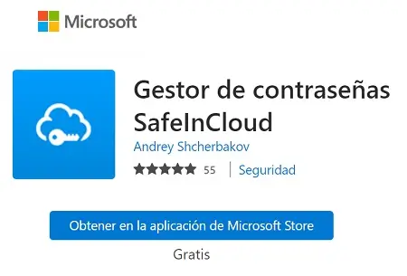 Gestor de contraseñas SafeInCloud para Microsoft GRATIS