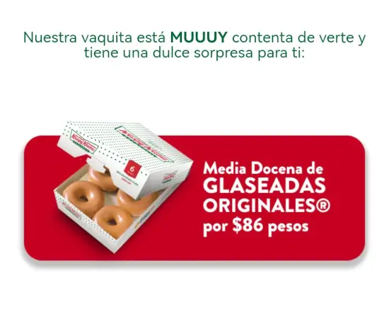 Krispy Kreme : Media Docena de glaseadas originales por $86