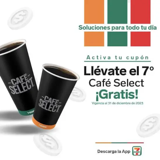 Promoción 7 Eleven: llévate el 7o Café Select gratis