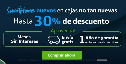 Hasta 30% Off + MSI + 1 año de garantía + envío gratis en smartphones de caja dañada en Movistar