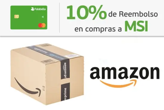 10% de reembolso en tus compras a Meses Sin Intereses en Amazon con tarjeta Soriana Falabella
