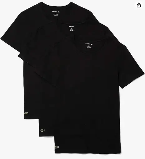 Lacoste Essentials - Camisetas de cuello redondo para hombre, 3 unidades por $565 en Amazon