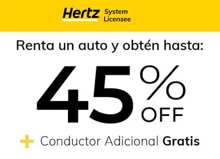 Promoción Hertz: hasta 45% OFF + 10% Off + conductor adicional GRATIS