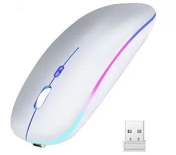 Mouse óptico inalámbrico LED recargable a $179 en Amazon