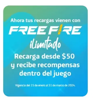 Recargas Movistar desde $50 con Free Fire ilimitado