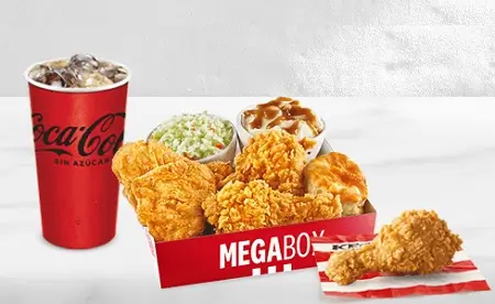 1 pieza de pollo GRATIS al comprar Megabox 4 piezas en KFC