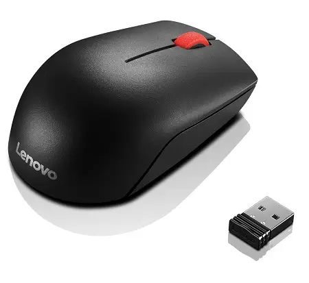 Mouse inalámbrico Lenovo Óptico Essential Compact USB color negro a $439 en Cyberpuerta