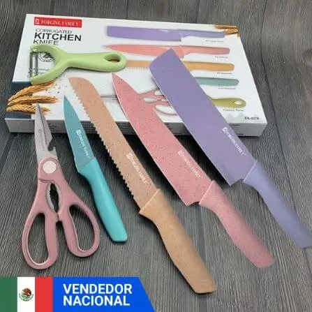 Set de cuchillos multicolor por solo $125 con descuento Shopee