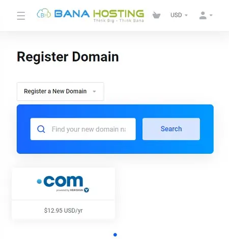 Dominio .COM en Banahosting a solo $222 al año