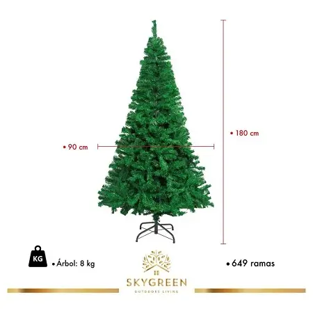 Árbol de Navidad artificial 1.80m follaje verde a $690 en Elektra